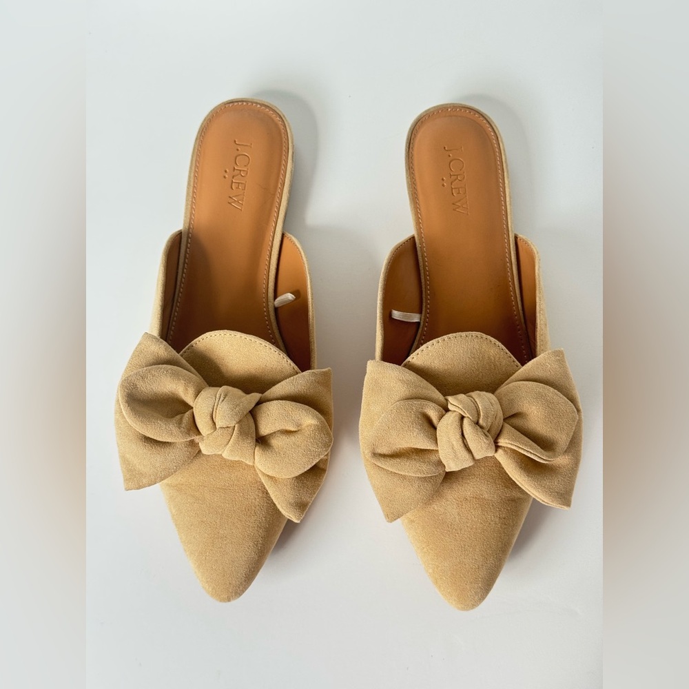 J. Crew Bow Pointed Toe Mule Flats